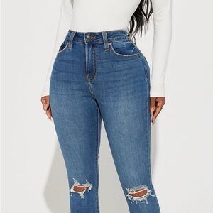 Fashion Nova Classic Distressed Skinny Jeans
